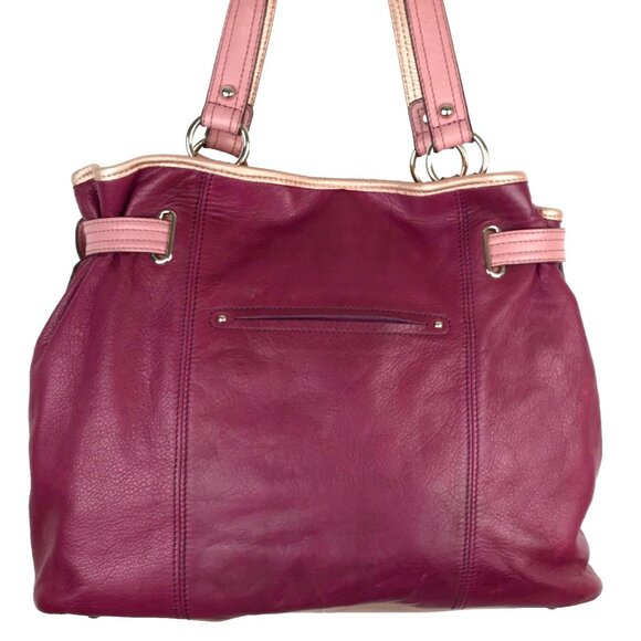 B MAKOWSKI Large Leather Hobo Shoulder Bag Purse Pink Copper Designer Pockets - Picture 3 of 16